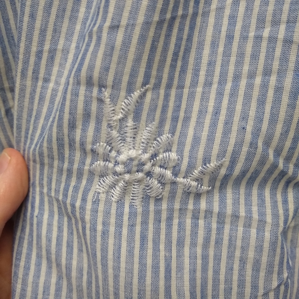 NWT We Love Fashion Blue and White Stripes Floral Skirt - Size M - Picture 11 of 11